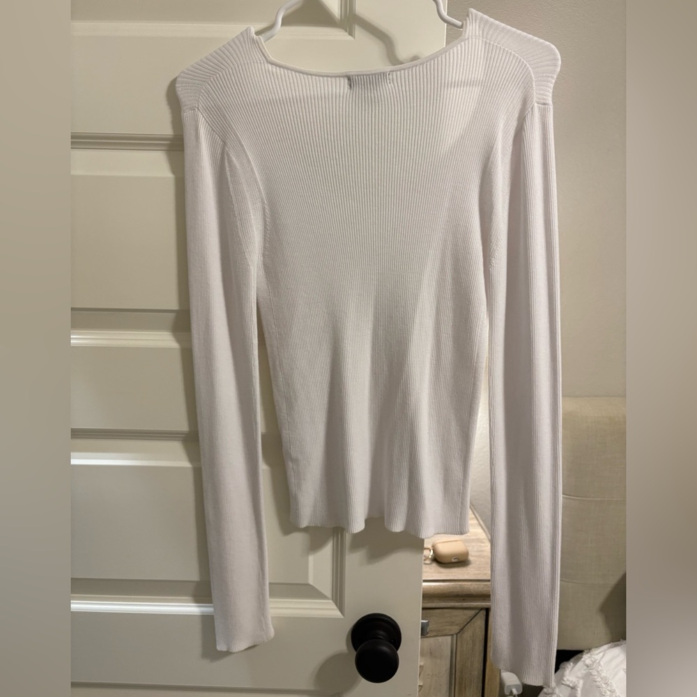 Halogen Ivory Ribbed Knit Top - Picture 3 of 4